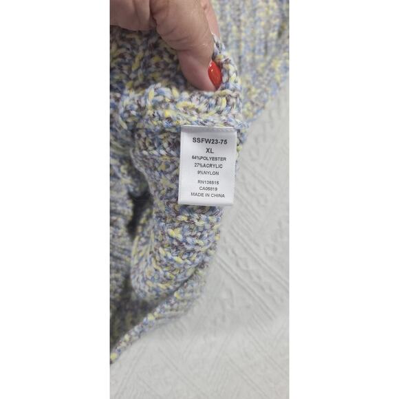 Stitches + Stripes women's chunky knit multicolor sweater SZ XL Cozy Super soft - Picture 7 of 10